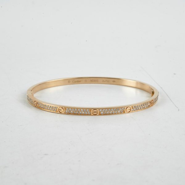 Cartier Small Model Love Pave Bracelet Yellow Gold 2021 Discount