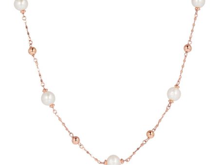 Bronzallure Freshwater Pearl Station Necklace Online Hot Sale