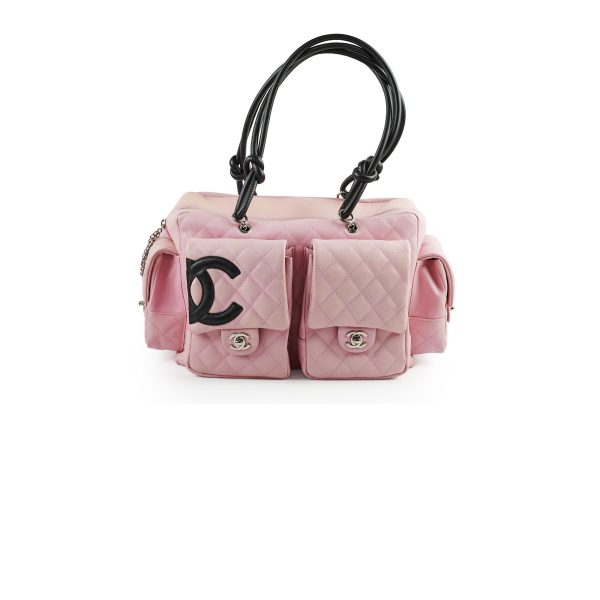 Chanel Vintage Lambskin Reporter Bag Pink Cheap