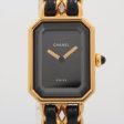 Chanel Première M Gold Black Face Watch Fashion