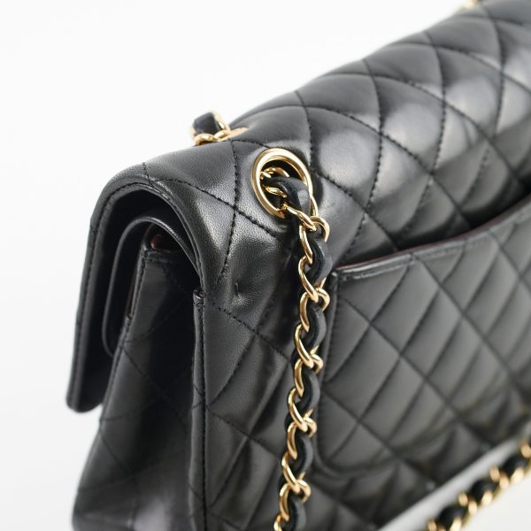 Chanel Classic Lambskin M L Medium Large Flap Black For Discount