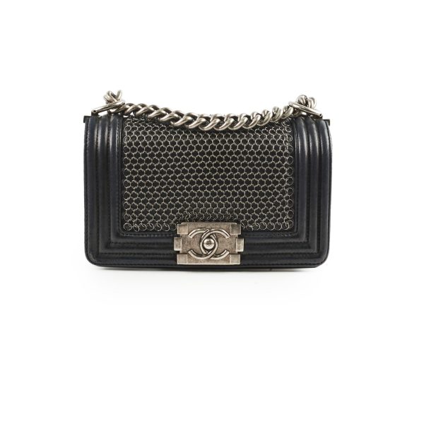 Chanel Small Boy Chainmail Bag Black Sale