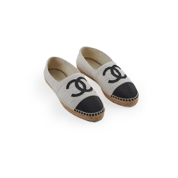 Chanel Espadrilles White Size 38 Online Sale