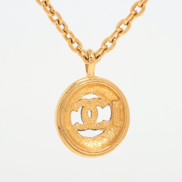 Chanel Circle Coco Logo Gold Necklace Costume Jewellery on Sale