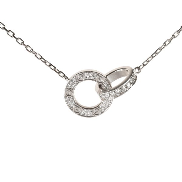 Cartier White Gold Love Necklace Diamonds For Discount