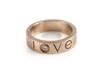 Cartier Love Platinum Ring with One Diamond Size 56 Online Hot Sale