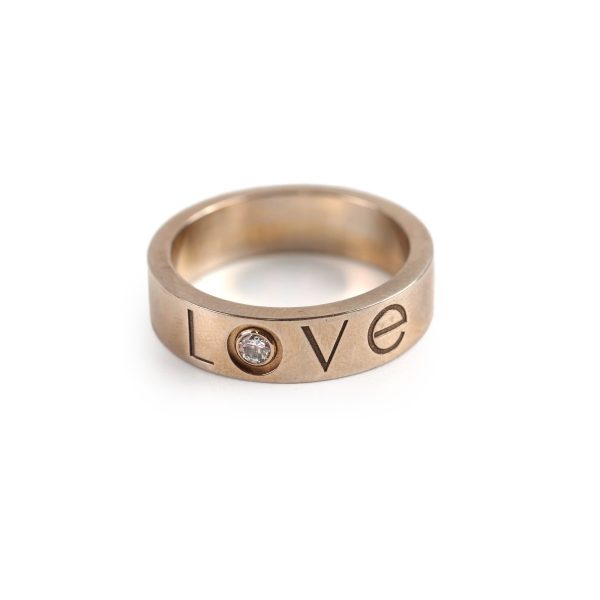 Cartier Love Platinum Ring with One Diamond Size 56 Online Hot Sale