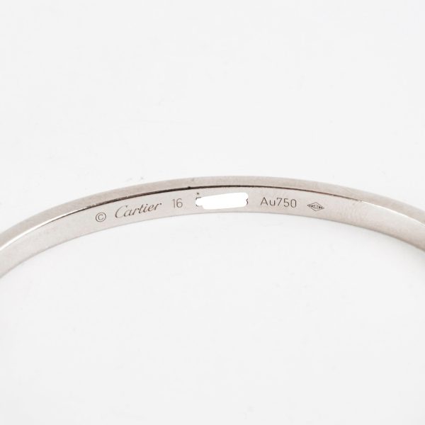 Cartier Love Bracelet Thin White Gold Size 16 For Discount