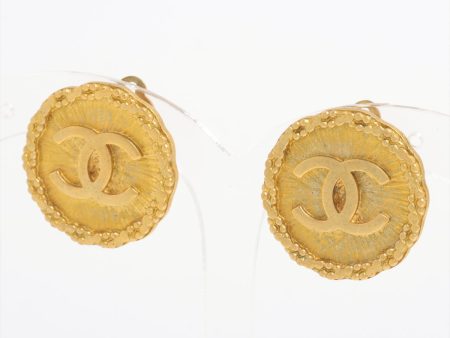 Chanel Coco Logo Gold Clip On Earrings Costume Jewellery Online Hot Sale