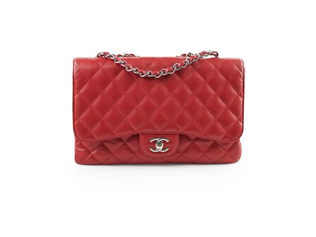 Chanel Caviar Jumbo Single Flap Red Supply