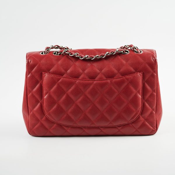 Chanel Caviar Jumbo Single Flap Red Supply