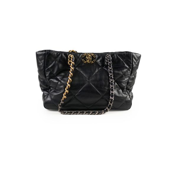 Chanel 19 Black Shoulder Tote Bag- Microchipped 2022 Fashion