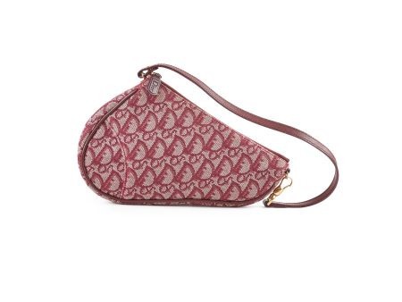 Christian Dior Mini Vintage Saddle Shoulder Bag Burgundy For Sale