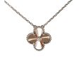 Van Cleef & Arpels Vintage Alhambra Pendant Necklace White Gold Guilloche Rose Gold Diamond 2024 For Discount