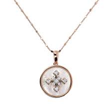 Bronzallure MOP & CZ Necklace For Sale