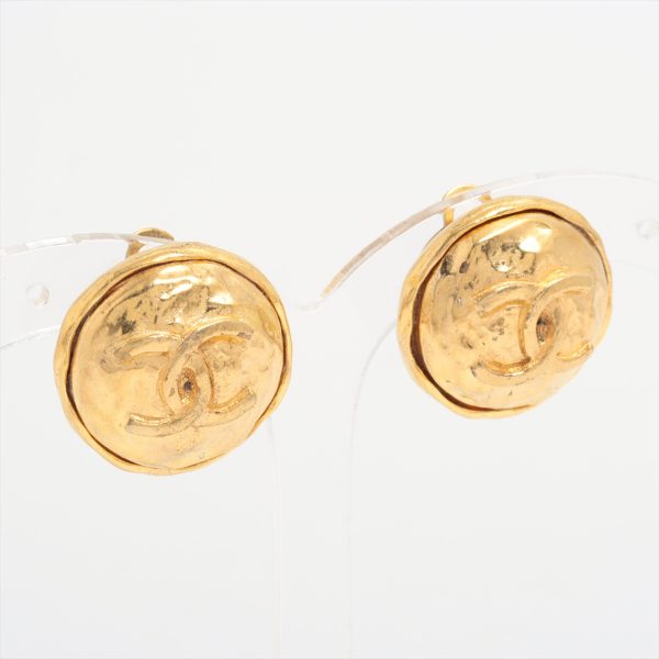 Chanel Coco Mark Logo Gold Clip On Earrings Costume Jewellery Supply