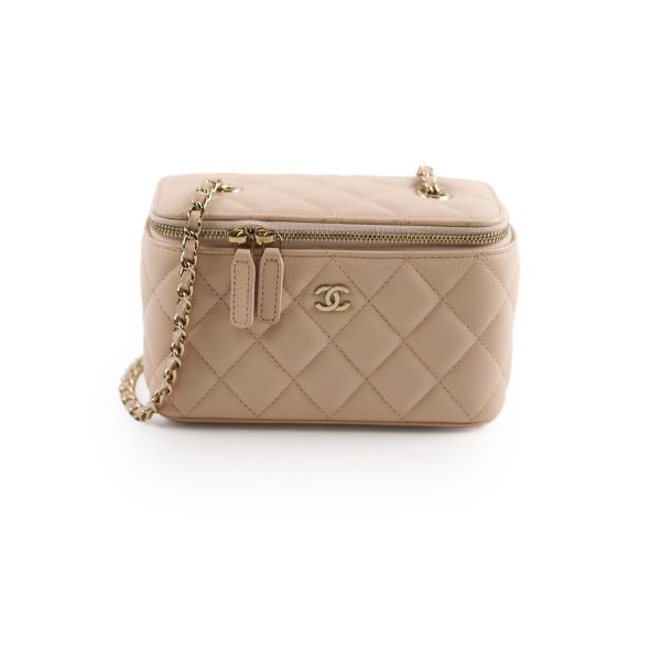 Chanel Mini Vanity Caviar Beige Claire - New Version 31 Series 2021 Discount