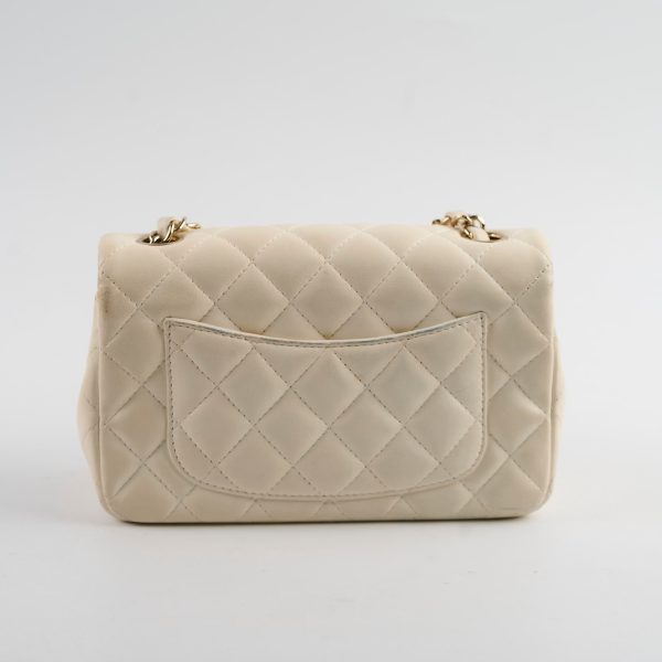 Chanel Mini Rectangular Cream Lambskin Crossbody- Microchipped Online now