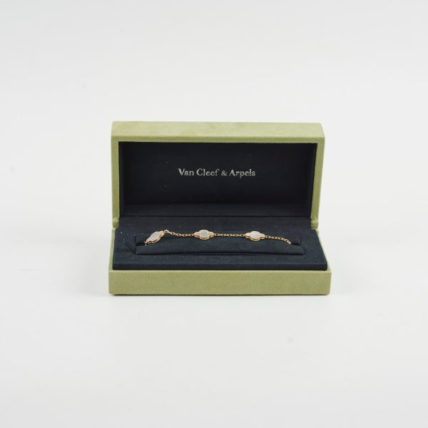 Van Cleef and Arpels Mother of Pearl MOP 5 Motif Bracelet Online