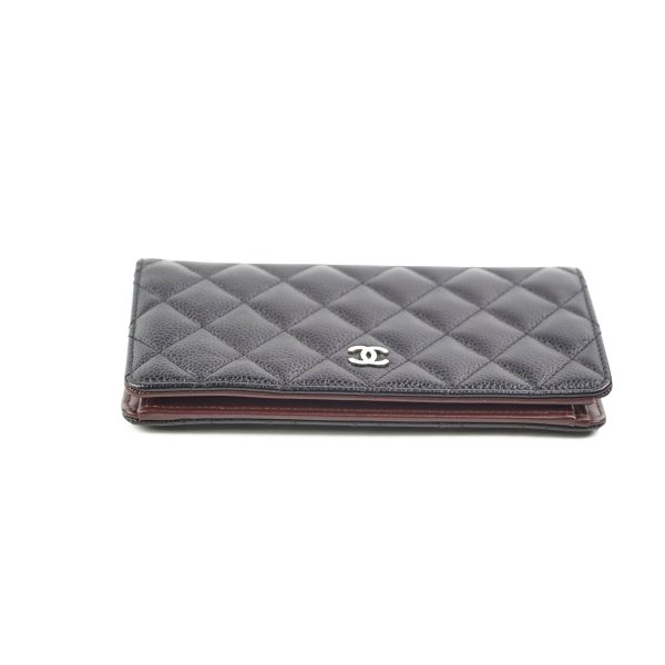 Chanel Fold Black Caviar Wallet Series 22 For Sale