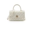 Chanel Small Coco Handle Caviar White GHW Hot on Sale