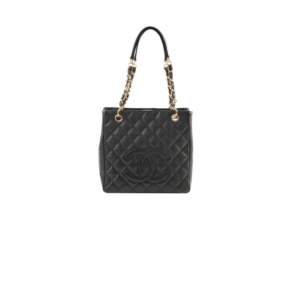 Chanel Caviar PST Petite Shopping Tote Black Online Hot Sale