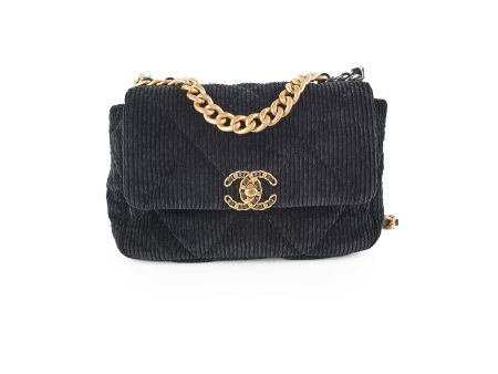 Chanel Corduroy Small 19 Black Cheap