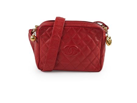 Chanel Camera Red Caviar Crossbody Bag - Series 2 Online now