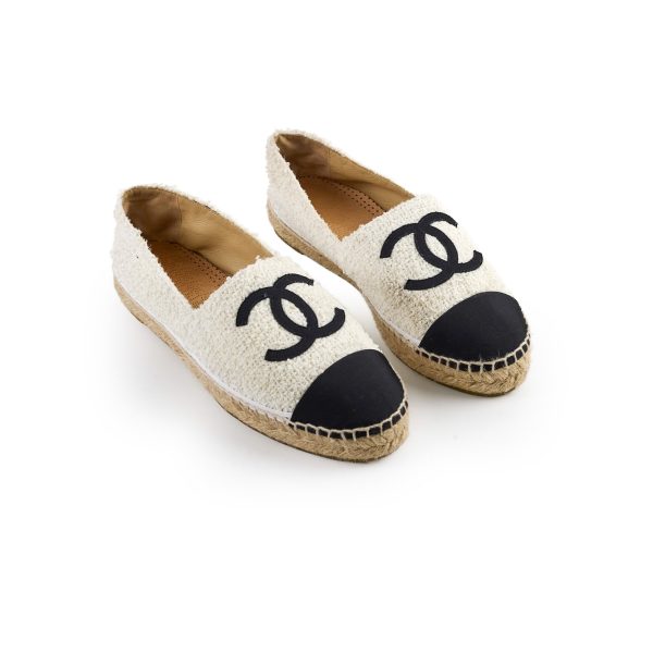 Chanel Espadrilles White Size 40 Online Sale