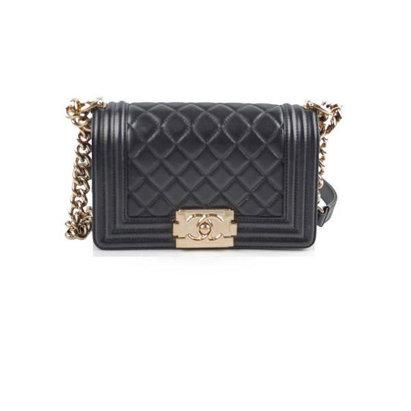 Chanel Small Boy Lambskin Black - 23 Series Hot on Sale