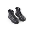 Chanel Calfskin Cap Toe Lace Up Boots Black Size 40.5C Online Sale