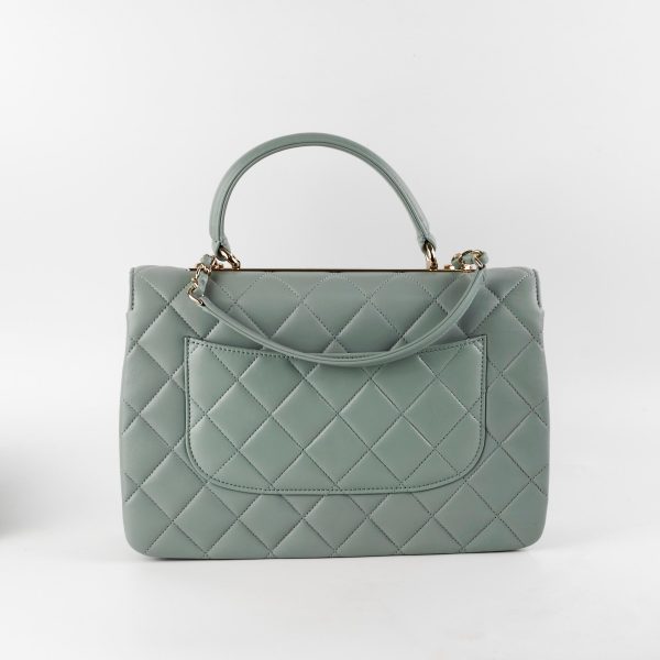 Chanel Large Trendy CC Top Handle Blue Green For Cheap