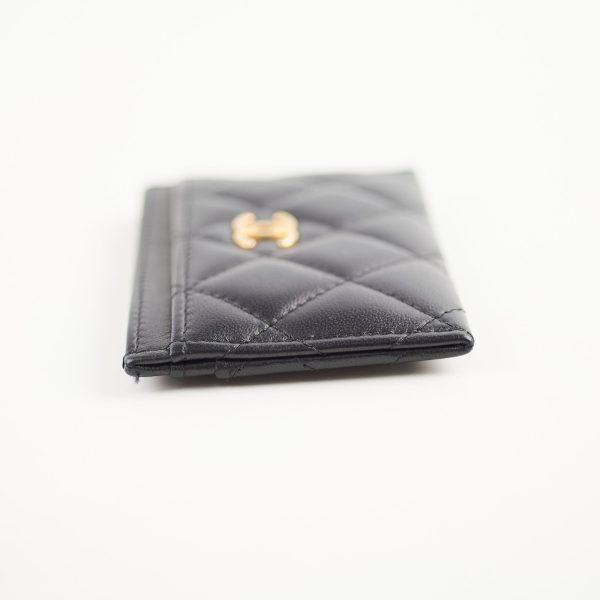 Chanel Black Lambskin Cardholder - Series 27 on Sale