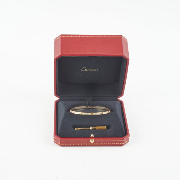 Cartier Small Model Love Pave Bracelet Yellow Gold 2021 Discount