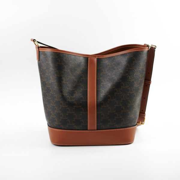 Celine Medium Bucket Triomphe Canvas and Calfskin Online Hot Sale