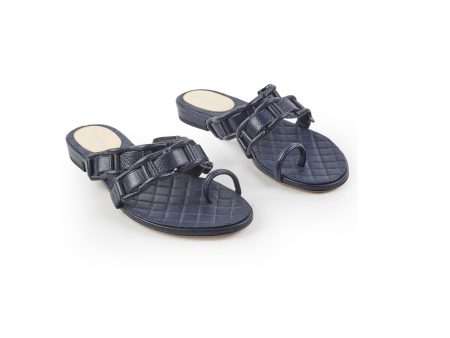 Chanel Sandals Navy Size 36 For Discount