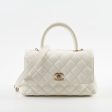 Chanel Small Coco Handle Caviar White GHW Hot on Sale