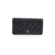 Chanel Caviar Long Fold Wallet Black Cheap