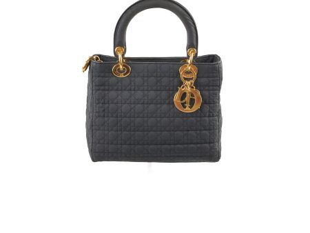 Christian Dior Lady Dior Medium Cannage Nylon Black Online now