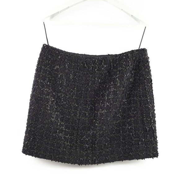 Chanel Wool Skirt Black Size 36 For Sale