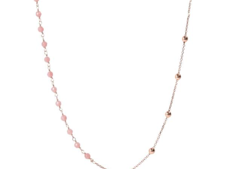 Bronzallure Rosary Necklace with Pink Quartz Online Sale