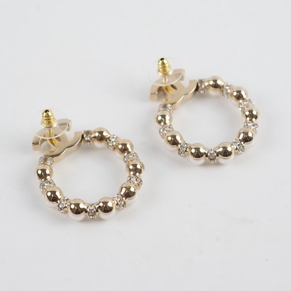 Chanel CC Logo Pearl Wreath Earrings on Sale