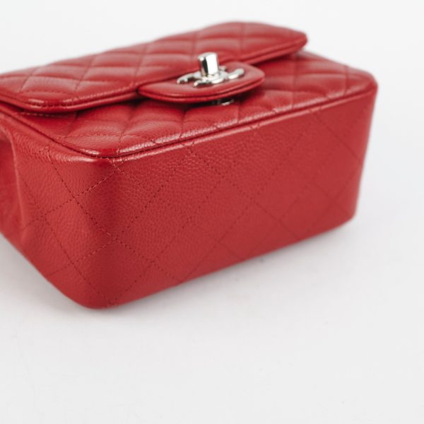 23 7 DOTD- Chanel Classic Flap Square Caviar Red Online Sale