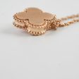 Van Cleef & Arpels Vintage Alhambra Pink Porcelain Sable Diamond Necklace 2015 Discount