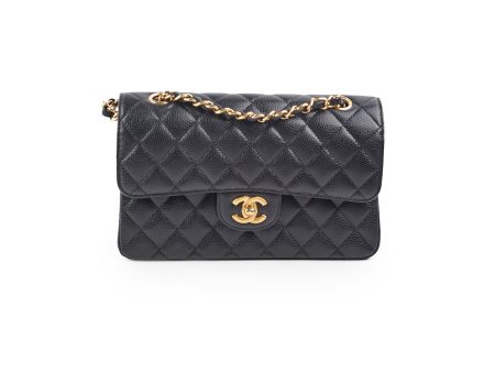 Chanel Small Caviar Double Classic Flap Black 12 Series on Sale