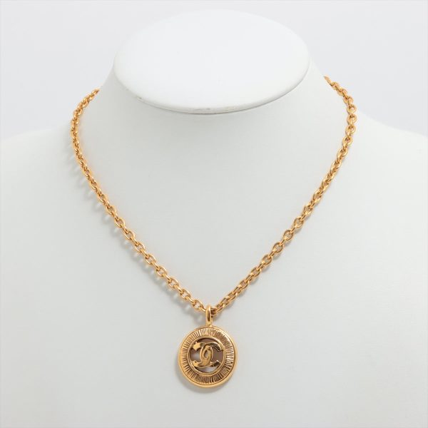 Chanel Circle Coco Logo Gold Necklace Costume Jewellery on Sale