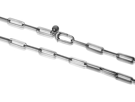 ETHOS BRUSHED GUN METAL PAPER CLIP CHAIN 24  Discount