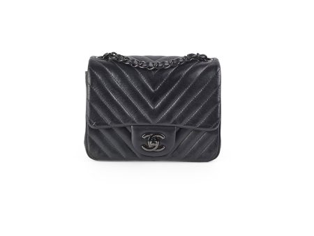 Chanel Mini Square Chevron So Black Sale