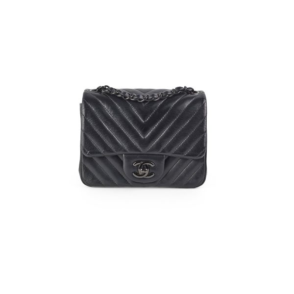 Chanel Mini Square Chevron So Black Sale