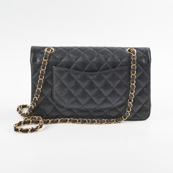 Chanel Medium Large Double Classic Flap Caviar Black 31 Series Online now